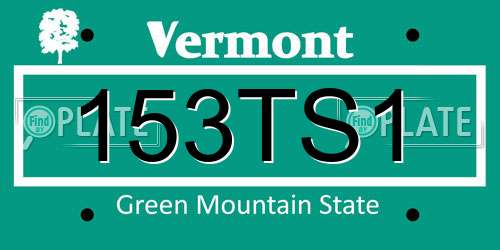 153TS1 Vermont License Plate