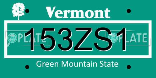 153ZS1 Vermont License Plate