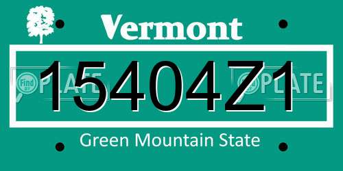 15404Z1 Vermont License Plate
