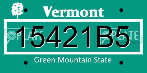 15421B5 Vermont License Plate