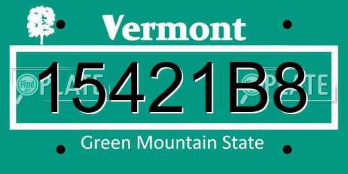 15421B8 Vermont License Plate