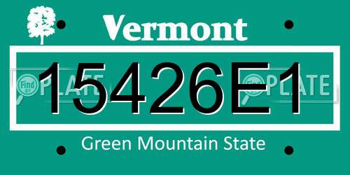 15426E1 Vermont License Plate