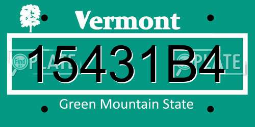 15431B4 Vermont License Plate