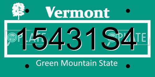 15431S4 Vermont License Plate