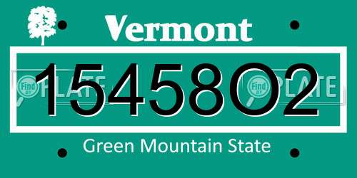 15458O2 Vermont License Plate