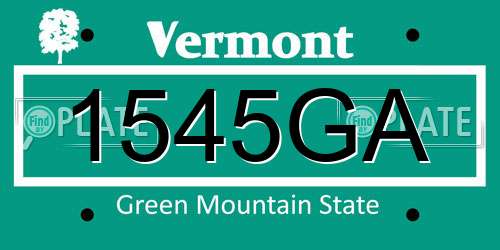 1545GA Vermont License Plate