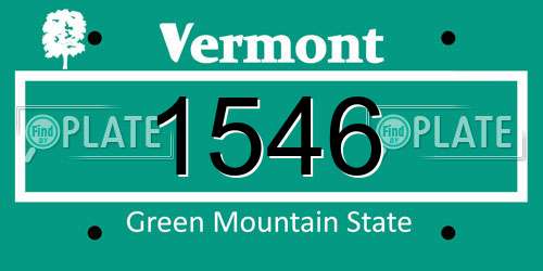 1546 Vermont License Plate