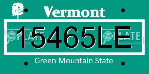 15465LE Vermont License Plate