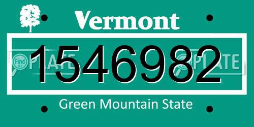 1546982 Vermont License Plate