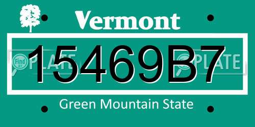 15469B7 Vermont License Plate