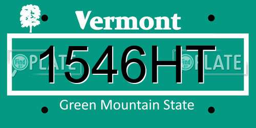 1546HT Vermont License Plate