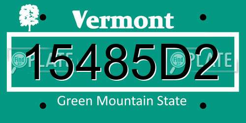15485D2 Vermont License Plate