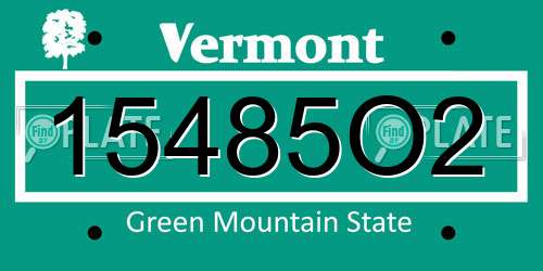 15485O2 Vermont License Plate