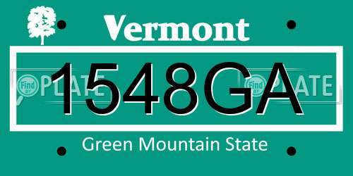 1548GA Vermont License Plate