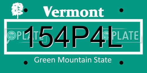 154P4L Vermont License Plate