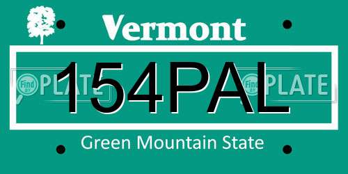 154PAL Vermont License Plate