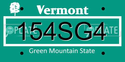 154SG4 Vermont License Plate