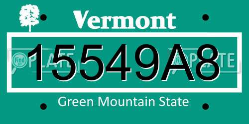 15549A8 Vermont License Plate