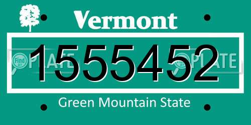 1555452 Vermont License Plate