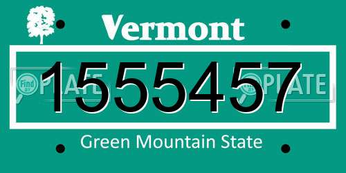 1555457 Vermont License Plate