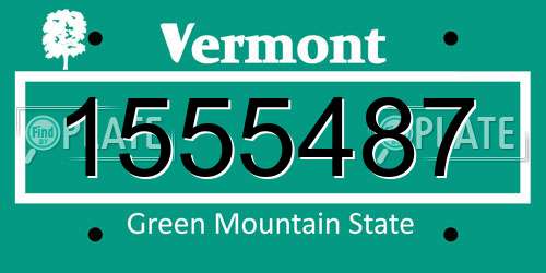 1555487 Vermont License Plate