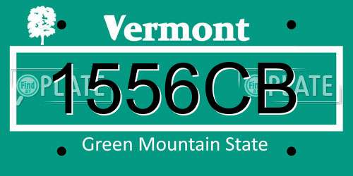 1556CB Vermont License Plate
