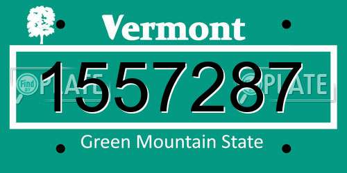 1557287 Vermont License Plate