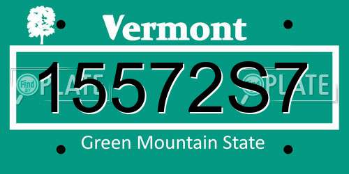 15572S7 Vermont License Plate
