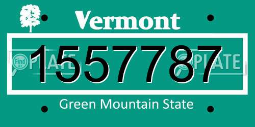 1557787 Vermont License Plate