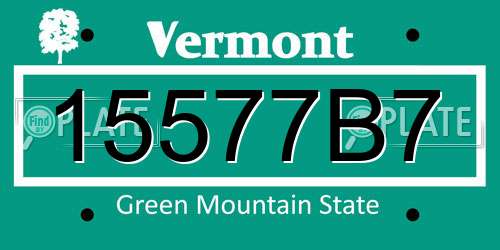 15577B7 Vermont License Plate