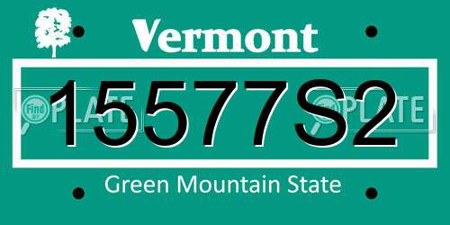 15577S2 Vermont License Plate