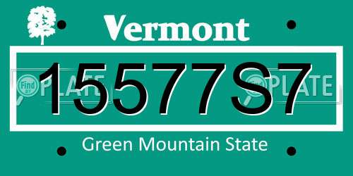 15577S7 Vermont License Plate