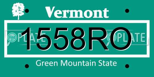 1558RO Vermont License Plate