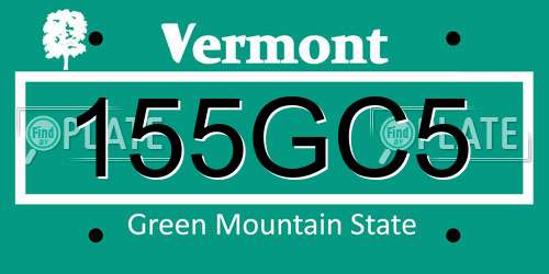 155GC5 Vermont License Plate