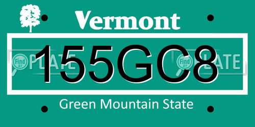 155GC8 Vermont License Plate