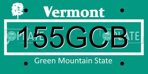 155GCB Vermont License Plate