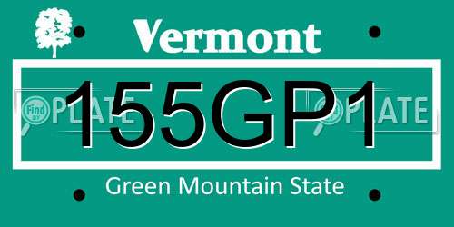 155GP1 Vermont License Plate