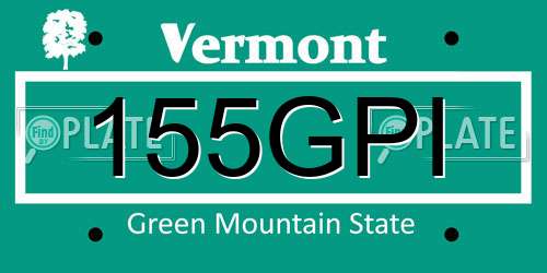 155GPI Vermont License Plate