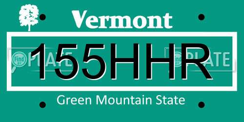 155HHR Vermont License Plate
