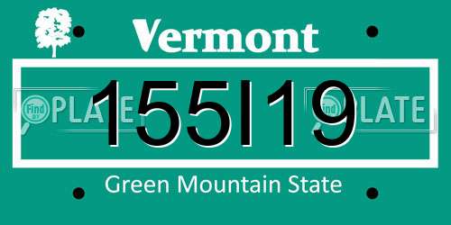 155I19 Vermont License Plate