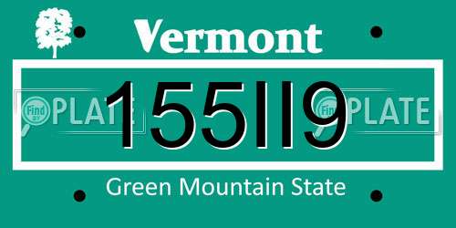 155II9 Vermont License Plate