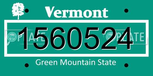 1560524 Vermont License Plate