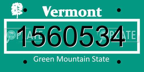 1560534 Vermont License Plate