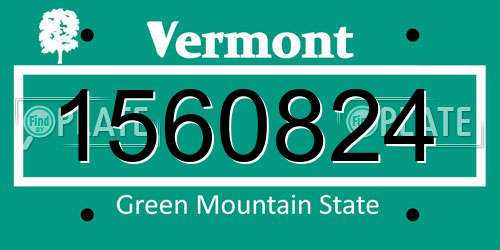 1560824 Vermont License Plate