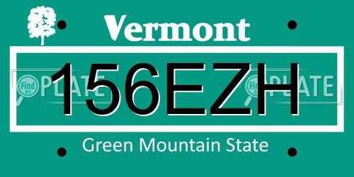 156EZH Vermont License Plate
