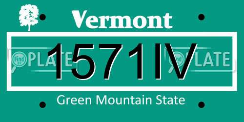 1571IV Vermont License Plate