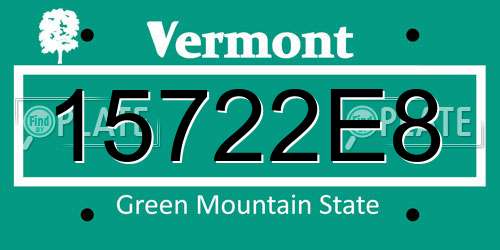 15722E8 Vermont License Plate