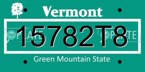 15782T8 Vermont License Plate