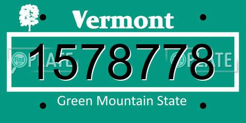1578778 Vermont License Plate