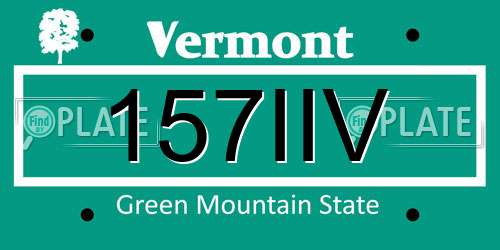 157IIV Vermont License Plate